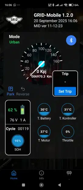 Baterai gesits G1 Raya cycle 120 soh 98%