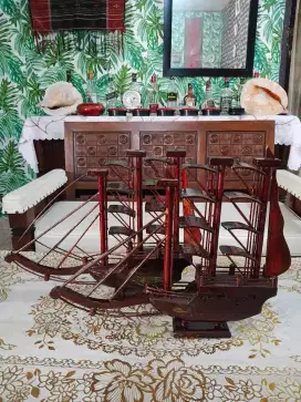 2 pcs pajangan kapal pinisi