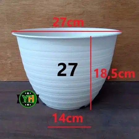 POT SUPER TAWON 27 PUTIH Plastik Tanaman Bunga Pot Madu 27 cm Aglonema