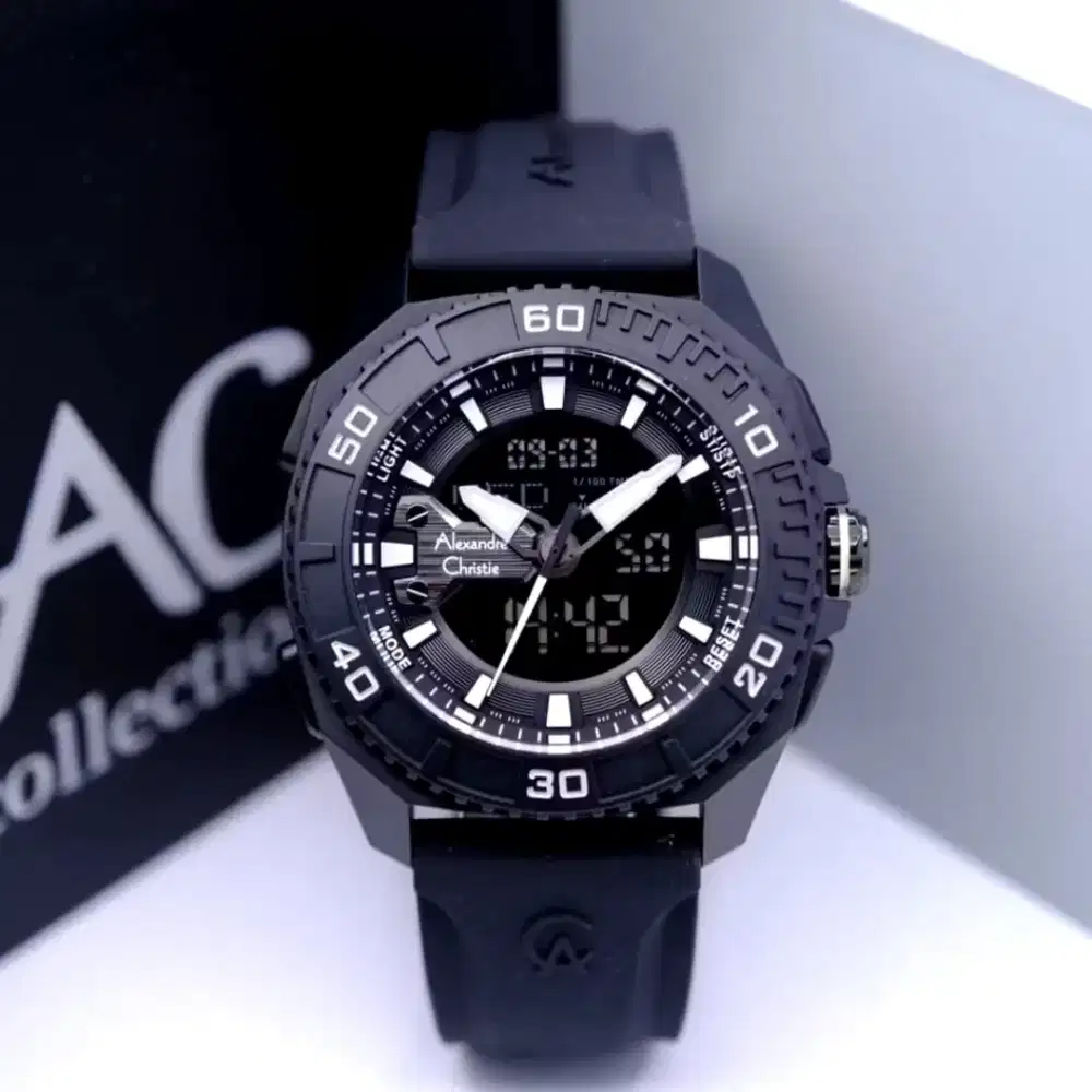 Ready!Jam Tangan Alexandre Christie Dualtime AC 9502 MH Pria