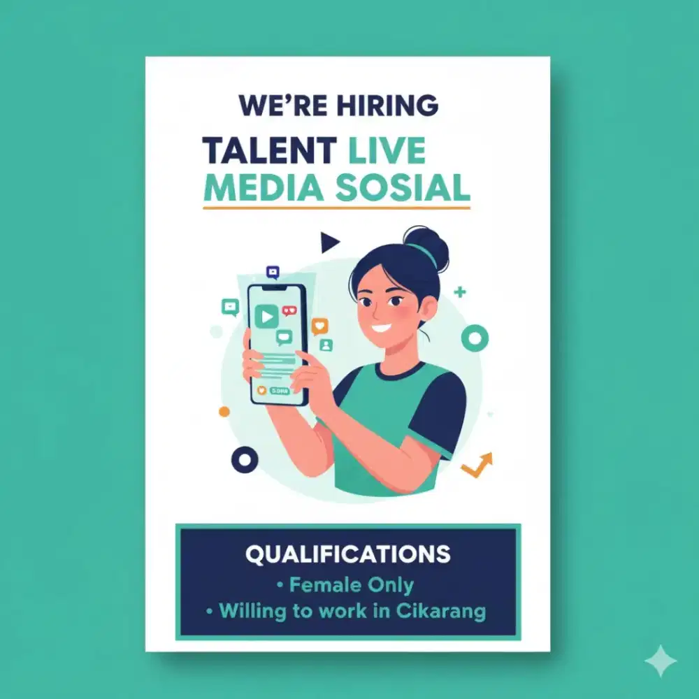 Dibutuhkan talent wanita untuk live tiktok dan shopee
