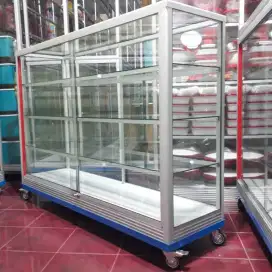 Etalase Kaca & Aluminium Panjang 1,5M Barang Siap Langsung Kirim