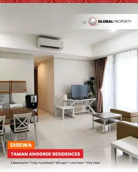 Disewa Taman Anggrek Residences, 3 Bed 135sqm, Low Floor, City View