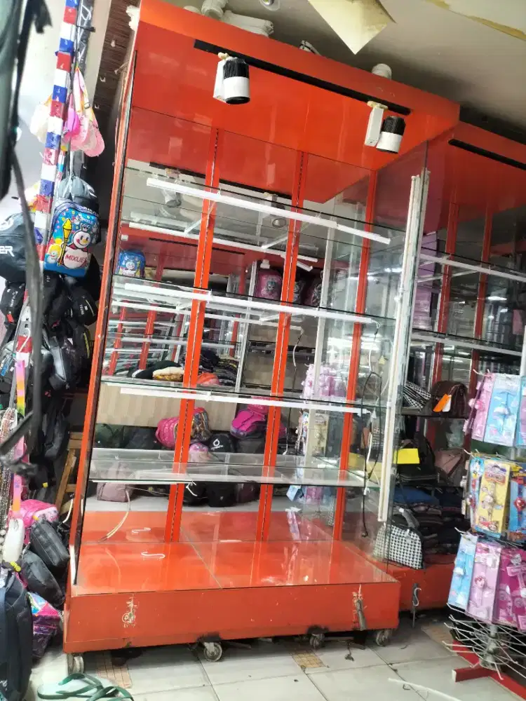 Jula etalase rak Tampa pintu bahan papan multi