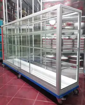 Etalase Pake RODA BESAR + Siku Besi 2Mx1M Buat Usaha