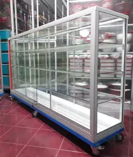 Etalase Pake RODA BESAR + Siku Besi 2Mx1M Buat Usaha