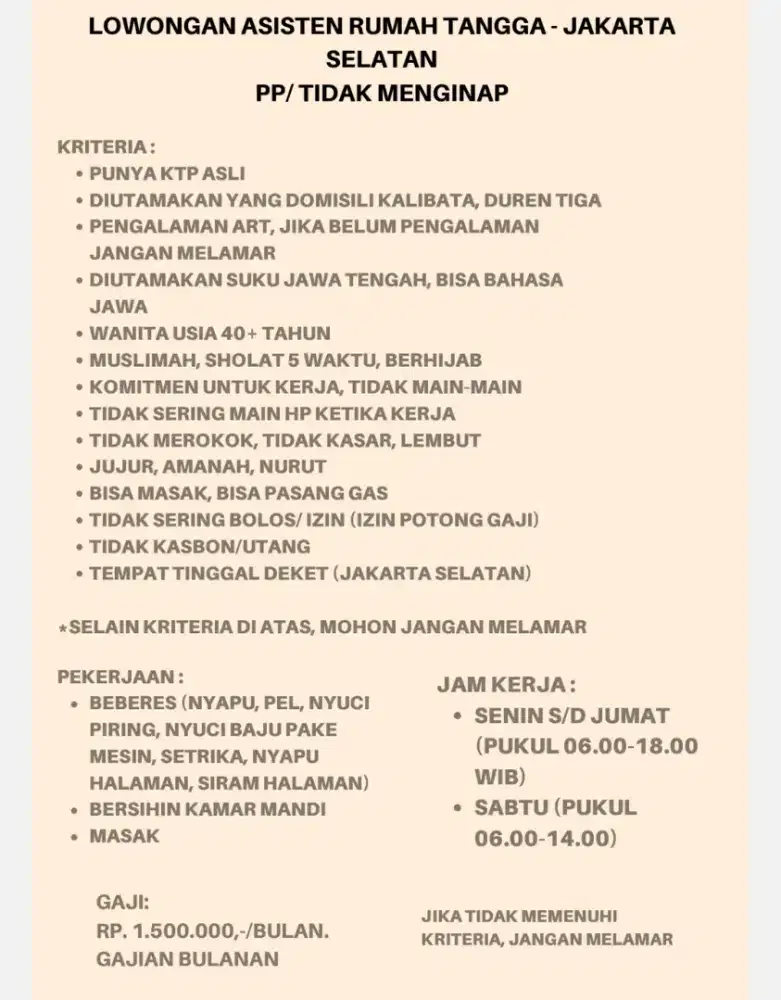 ART PP Jakarta Selatan