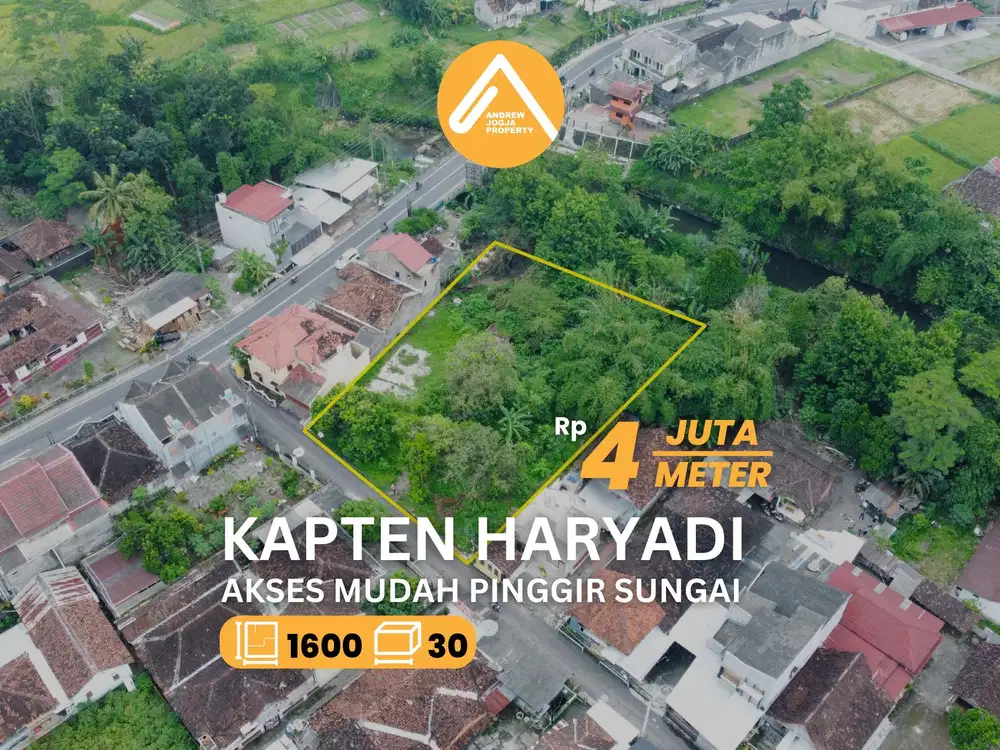 Jual Tanah Pekarangan Jalan Kapten Haryadi Pinggir Sungai Akses Mudah