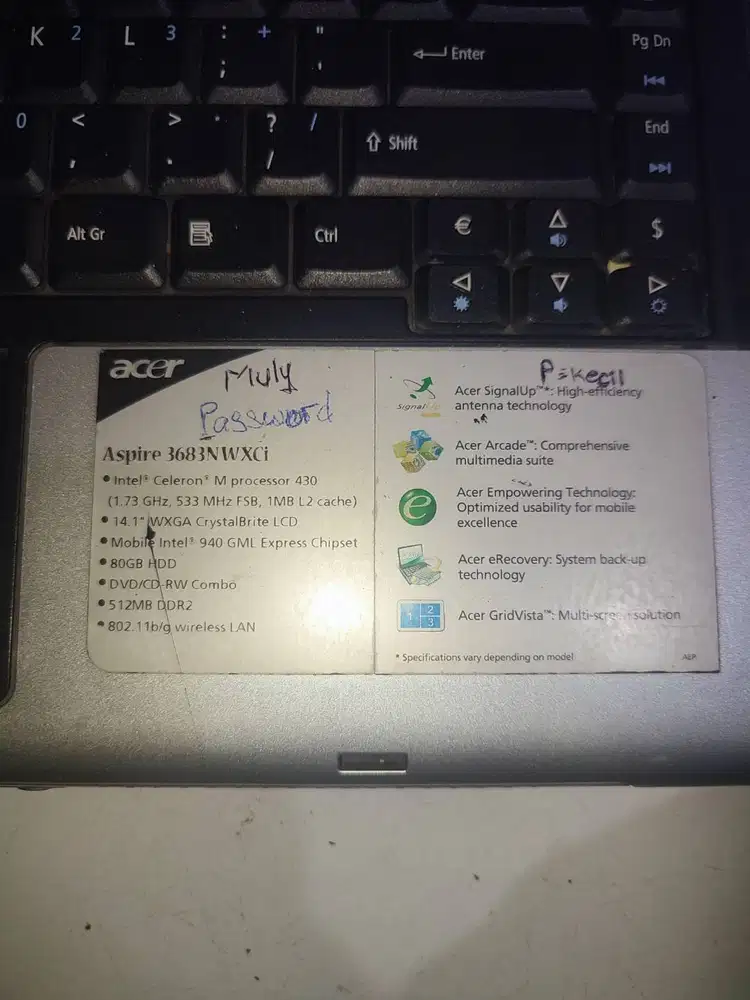Di jual laptop Acer 3680 series