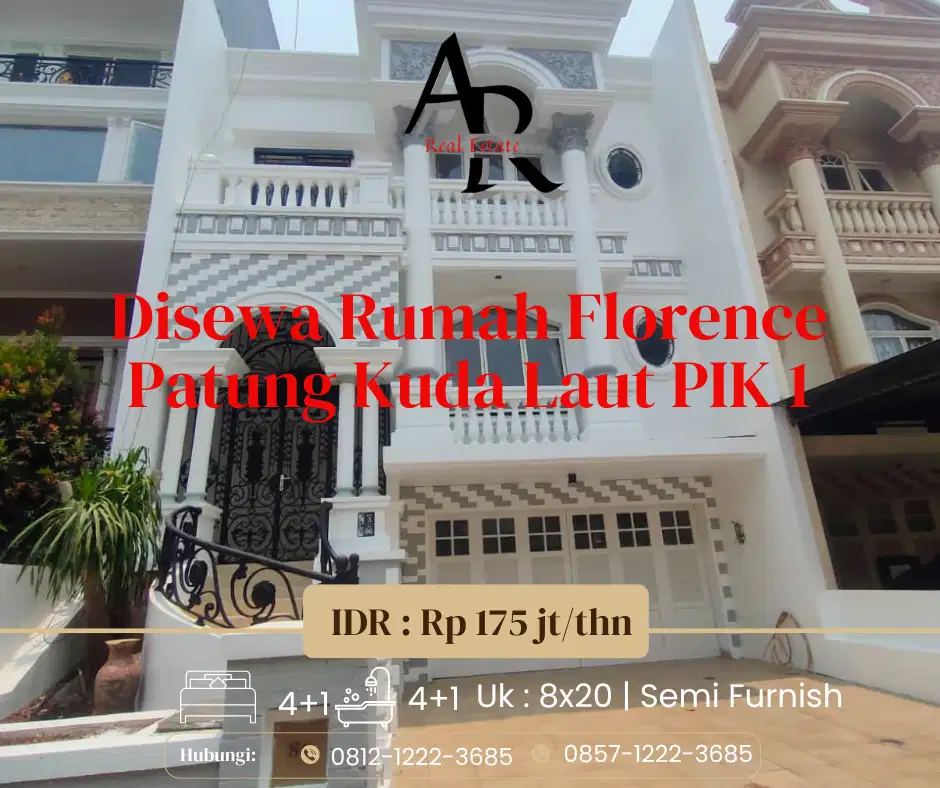 Disewakan rumah Florence patung kuda laut pik 1