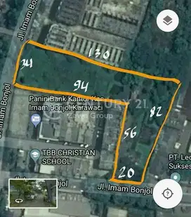 Dijual Tanah Komersil di Jalan Imam Bonjol Karawaci Tangerang