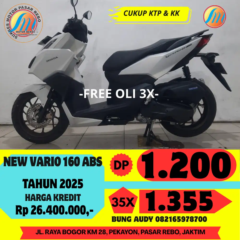 HONDA VARIO 160 ABS TAHUN 2025 SIAP GRATIS KIRIM SEJABODETABEK