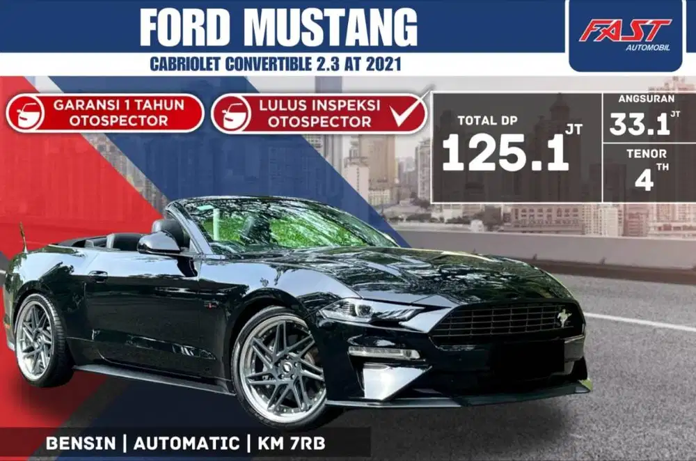 FORD MUSTANG CABRIOLET CONVERTIBLE 2021 2.3 AT KM.7RB PAJAK PNJG #F2ST