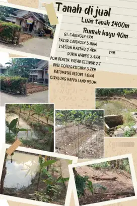 Dijual tanah kebun beserta bangunan di daerah Cijeruk Bogor