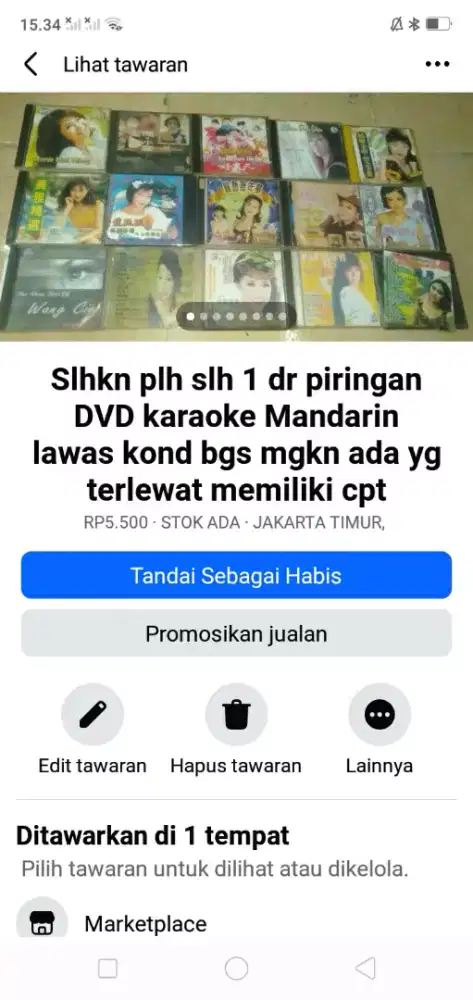 Slhkn plh slh 1 dr kaset DVD lagu2 lawas Mandarin kond bgs SE lg ada