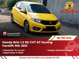 [ GARANSI 5TH ] Honda Brio 1.2 RS CVT AT Kuning Facelift NIK 2021/2022