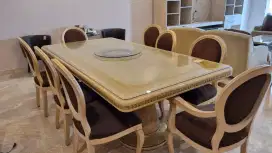 Dijual meja makan 120 x 240 + 8 seater