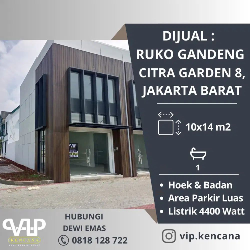DIJUAL: Ruko Gandeng Citra 8, Kalideres, Jakarta Barat