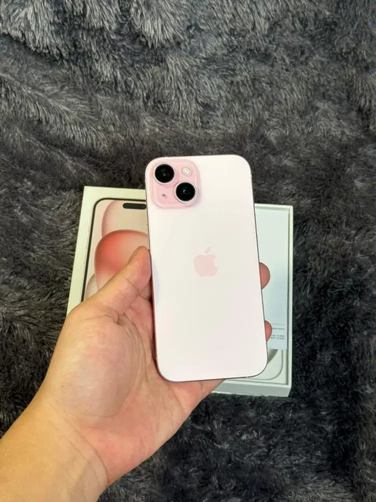 iphone 15 128gb pink garansi baru habis september 2025