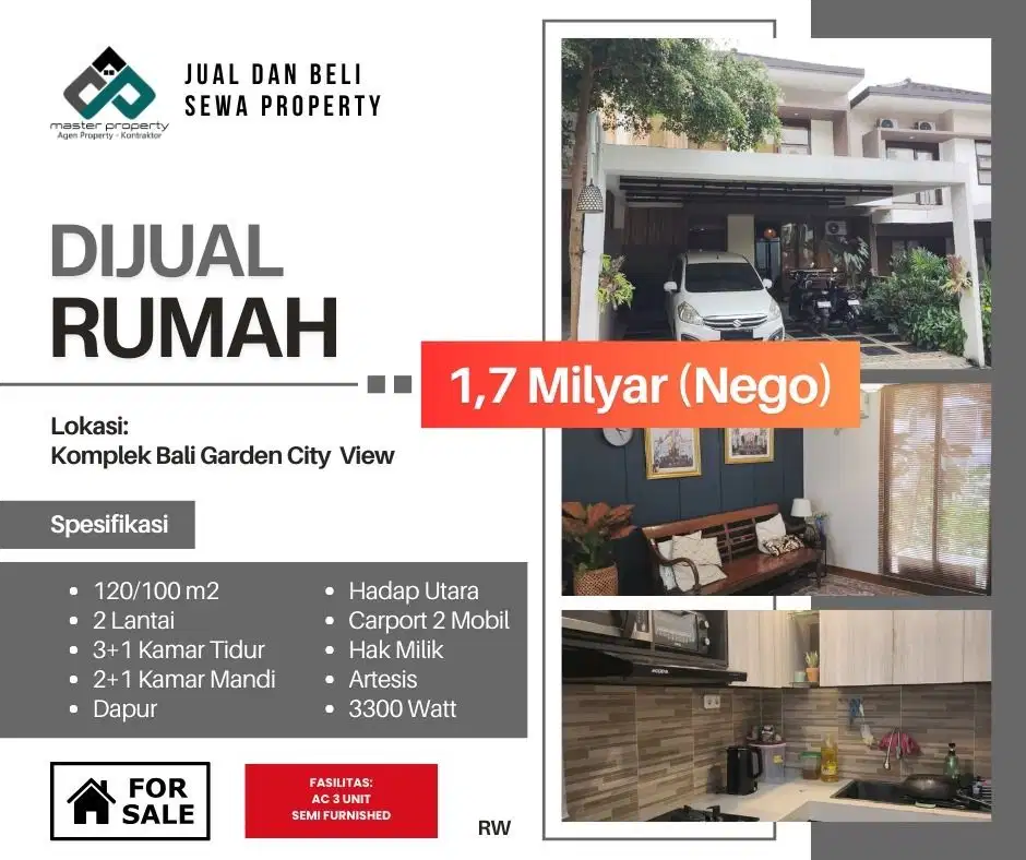 Rumah Dijual Cepat Di Komplek Bali Garden City View Awiligar