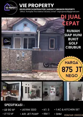 TURUN HARGA!?BU BANGET NEGO. Rumah rapi di Bukit Golf Cibubur