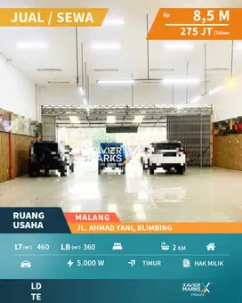 Ruang Usaha di Poros A Yani Blimbing Malang Strategis Super Luas
