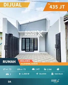 Dijual Rumah Baru Minimalis Daerah Sidorahayu, Kec.Wagir Kab. Malang