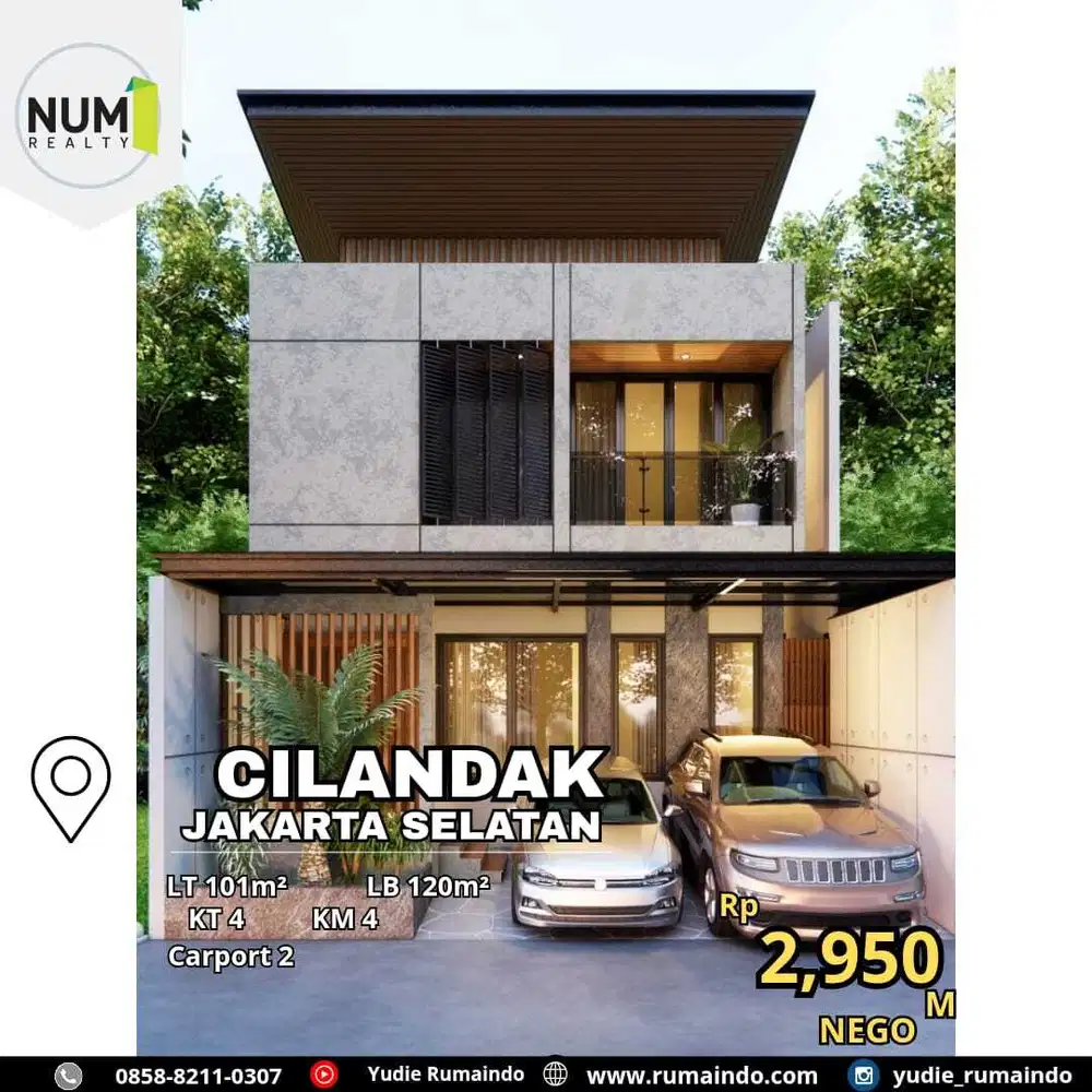 Rumah Modern Minimalis Dekat Transmart Cilandak KKO Jakarta Selatan