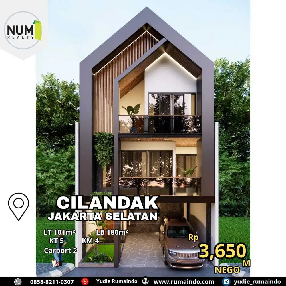 Rumah Scandinavian Modern Dekat Transmart Cilandak KKO Jakarta Selatan