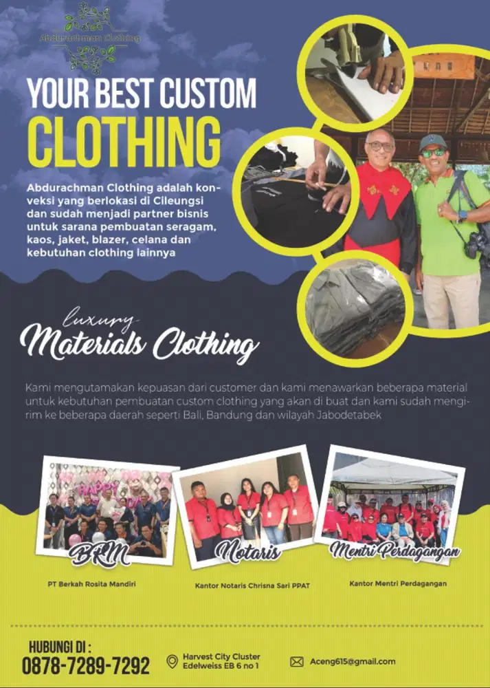 Jasa pembuatan custom clothing