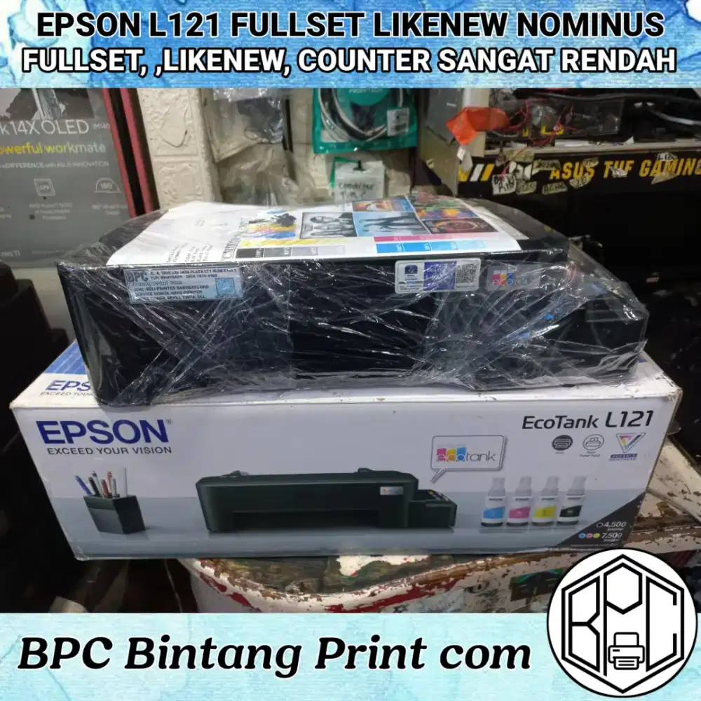 EPSON L121 FULLSET LIKENEW COUNTER RENDAH NEGOIN AJA