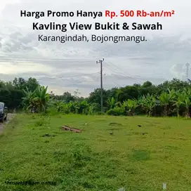 Tanah Kavling 500 Rb-an Dengan View Bukit Dan Sawah Sekitar Cikarang
