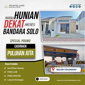 [JALAN 7 METER] RUMAH DI BOLON COLOMADU DEKAT BANDARA DAN KFC KARTASUR