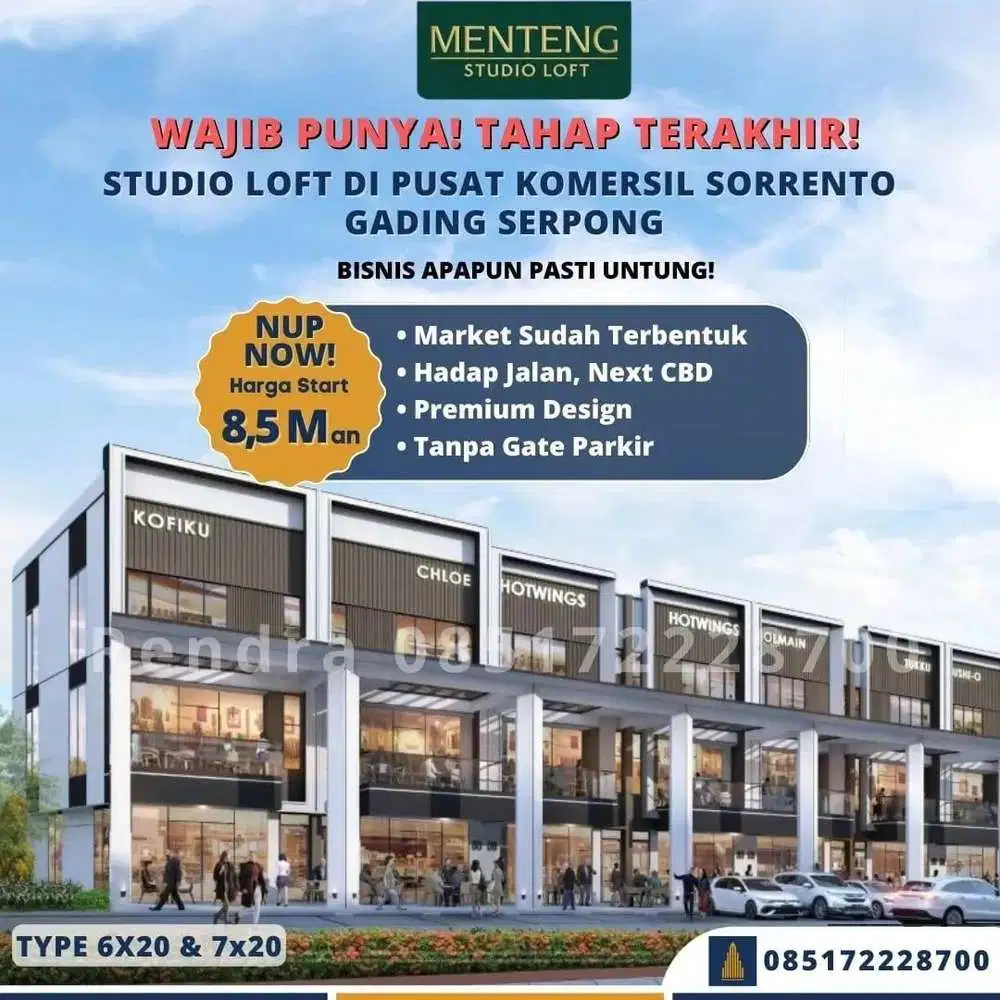 Dijual Ruko 3 Lt Hadap Jalan Lokasi Strategis Menteng Studio Loft