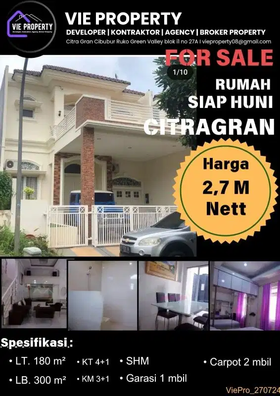 RUMAH CANTIK 2 LANTAI CITRA GRAN CIBUBUR