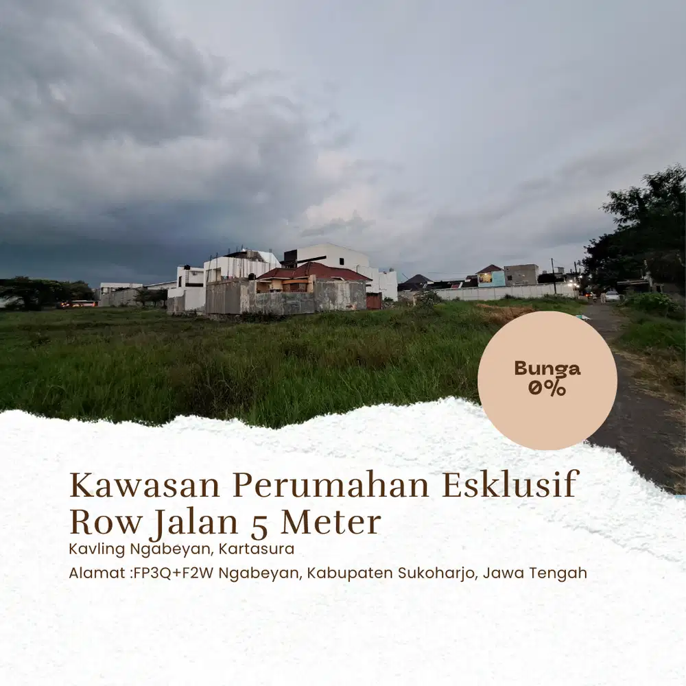 Dijual Kavling Siap Bangun di Kawasan Perumahan Eksklusif Ngabeyan