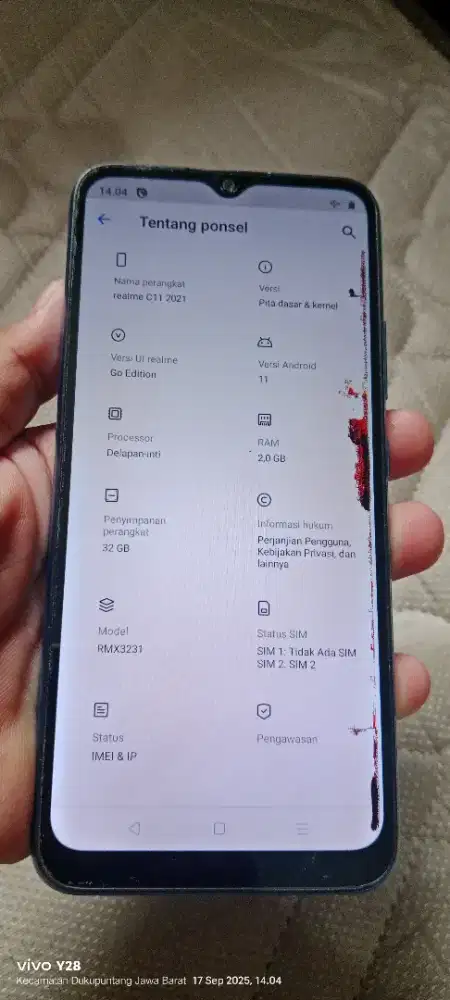 Realme c11.  2/32. Mnus noda merah di smping