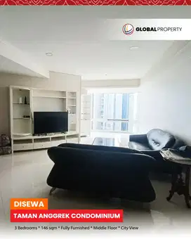 Disewa Fully Furnished, 3 KT, Lantai Tengah, Taman Anggrek Condominium
