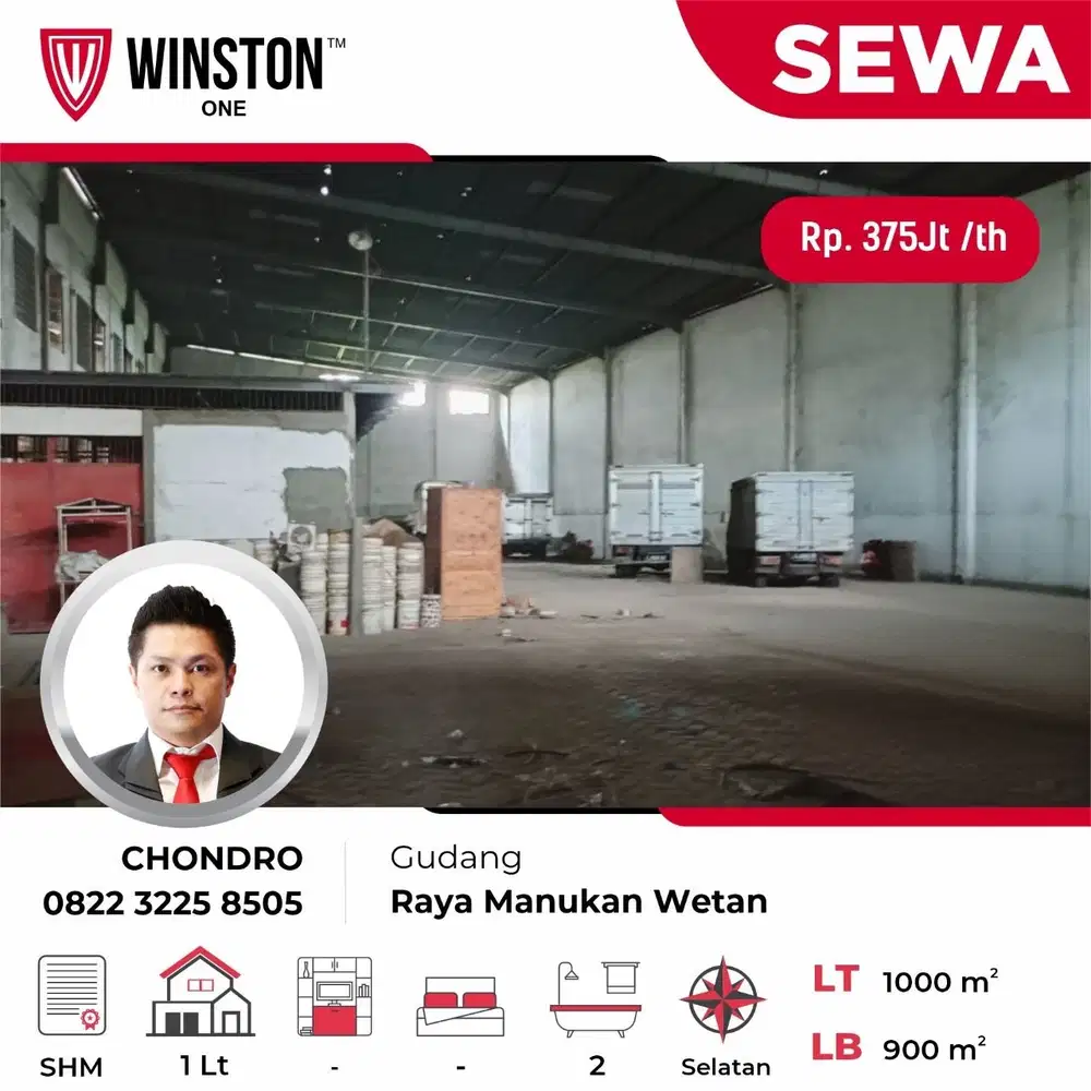 Disewakan gudang di Tandes di Manukan di Surabaya barat