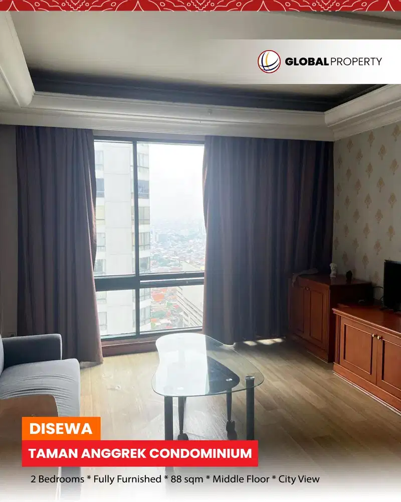 Fully Furnished 2 Bedroom, Taman Anggrek Condominium, Lantai Tengah