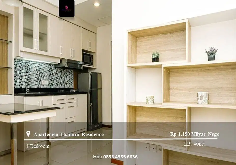 Dijual Apartement Thamrin Residence Low Floor 1BR Full Furnished