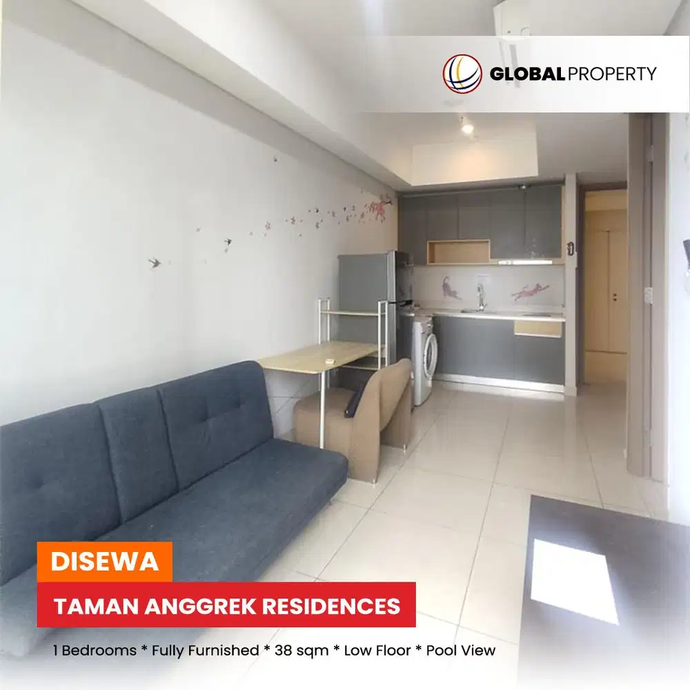 Taman Anggrek Residences 1 Bed, Fully Furnished, Pool View, Low Floor