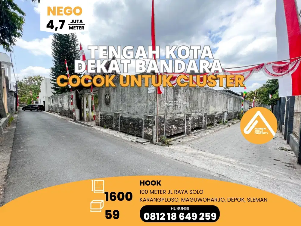 Tanah Tengah Kota Dekat Bandar Adisucpito Cocok Untuk Cluster
