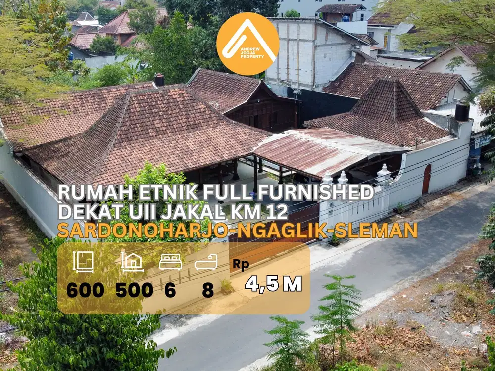 Jual Rumah Etnik Jalan Kaliurang Km 12 Akses Mudah Sejuk Asri
