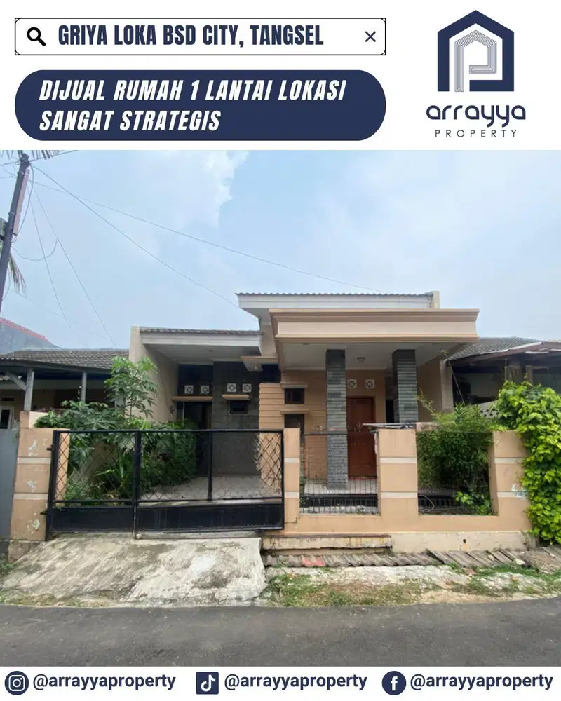 RUMAH 1 LANTAI STRATEGIS DI GRIYA LOKA BSD .ARB108.