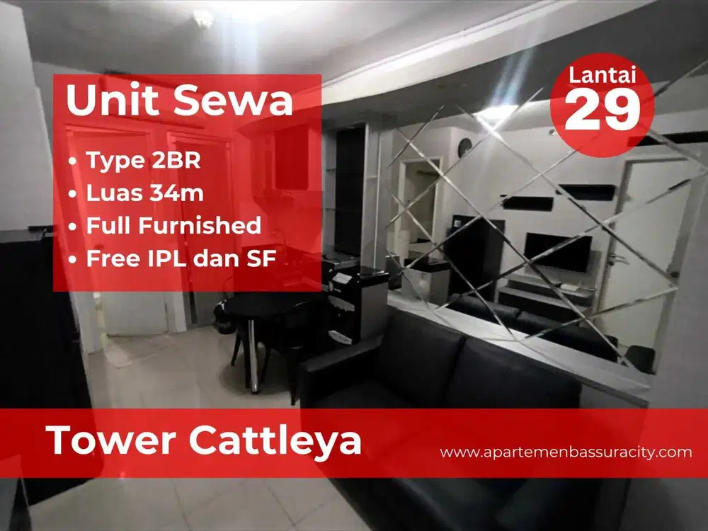 Sewa atas mall type 2BR Furnished apartemen Bassura City