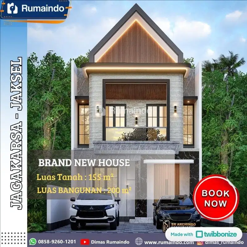 Dijual Rumah Scandinavian Modern – Jagakarsa, Jakarta Selatan