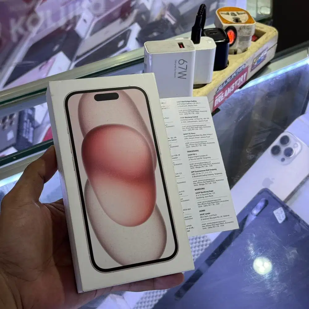 iphone 15 128gb pink garansi resmi ibox new segel