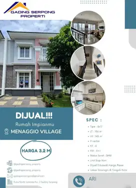 Menaggio village 8x17 dibawah harga pasar 2,9m nego yang lain jual 3,5