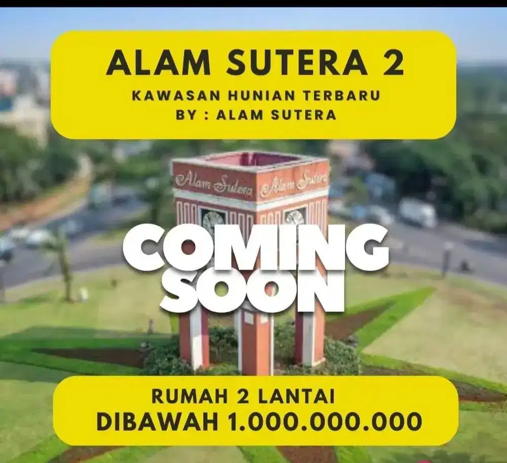 Alam sutera 2 cluster RASUNA 915jt perdana segera rebut vip pass anda